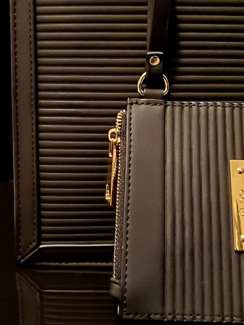 Aldo Daspias Black Satchel Handbag